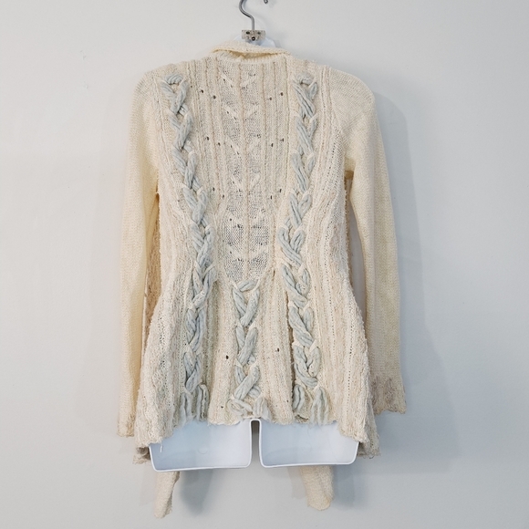 Anthropologie Knitted & Knotted Alpaca Wool Blend Braided Nordic Cardigan - Picture 7 of 12
